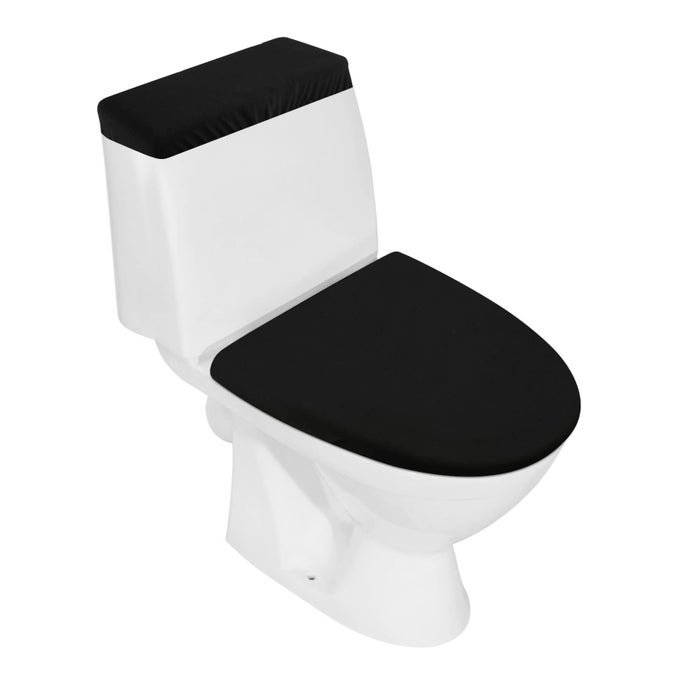 TOILET LID COVER AND TOILET TANK LID COVER BATHROOM TOILET LID SEAT COVER SET STRETCH WASHABLE SPANDEX FABRIC TOILET PROTECTOR COVER FITS MOST TOILET TANKS LIDS
