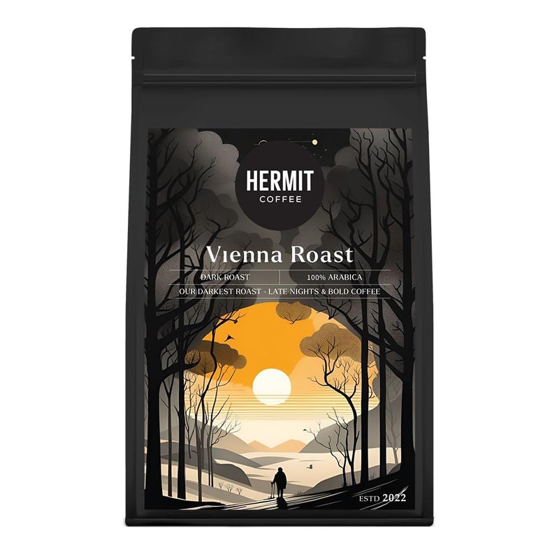 Hermit Coffee Vienna Roast, Dark Roast | Made with 100% Specialty Grade Arabica, Freshly Roasted (Moka Pot, 250g) - Image 1