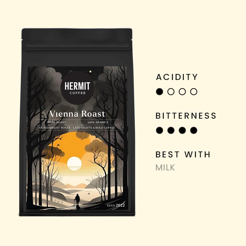 Hermit Coffee Vienna Roast, Dark Roast | Made with 100% Specialty Grade Arabica, Freshly Roasted (Moka Pot, 250g) - Image 2