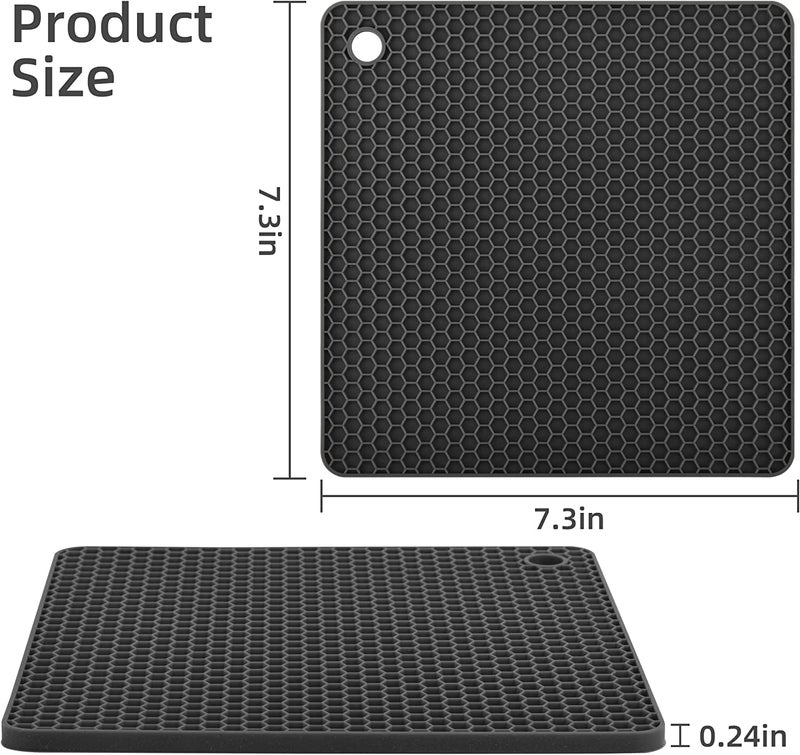 P Plus Fire Silicone Trivets Mats Silicone Hot Pads for Pot Holder Square Trivets for Hot Dishes Multi Purpose Hot Pads for Kitchen Counter (Multi, Set of 4) - Image 2