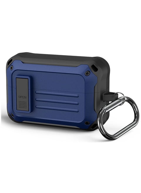 Case for Sony WF-1000XM4(2021), with Secure Lock Armor Series Military Protective Cover Full-Body Shockproof Shell with Keychain Blue