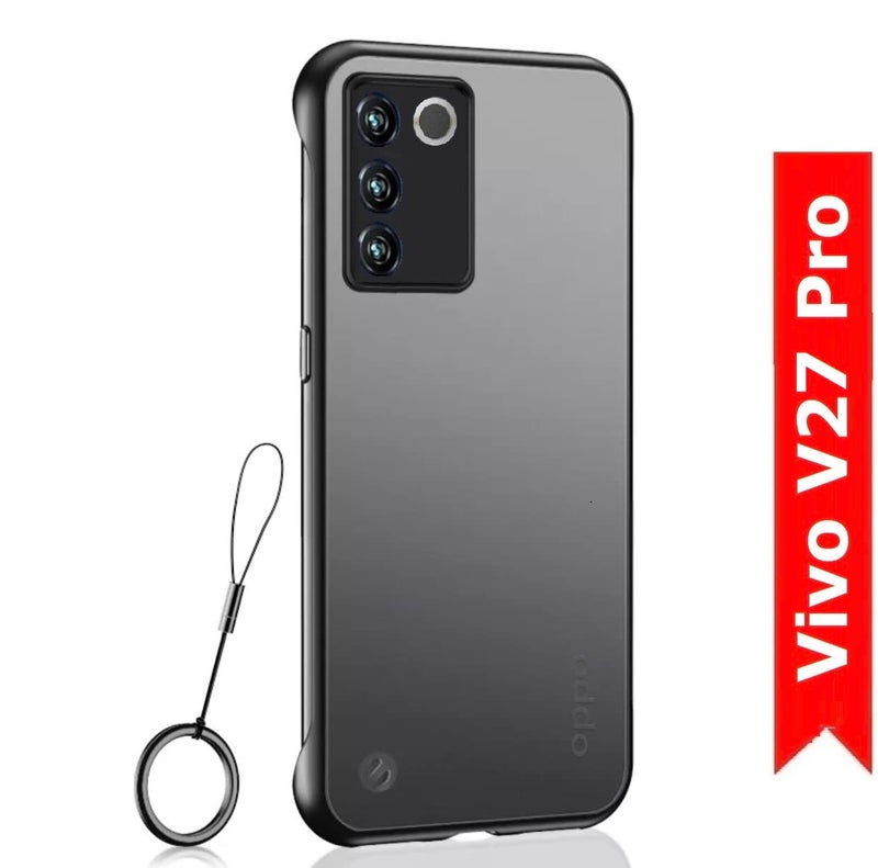REALCASE Vivo V27 5G / V27 Pro 5G Back Cover Case | Stylish Frameless Matte Hard Skin | Soft TPU Shock Proof Bumper Back Cover Case for Vivo V27/V27 Pro 5G (Black) - Image 2
