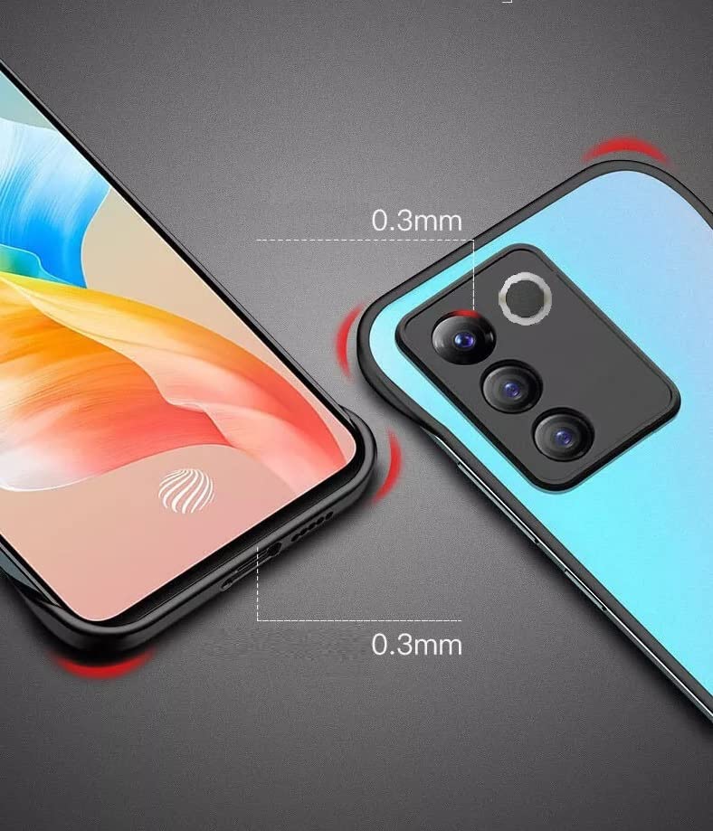 REALCASE Vivo V27 5G / V27 Pro 5G Back Cover Case | Stylish Frameless Matte Hard Skin | Soft TPU Shock Proof Bumper Back Cover Case for Vivo V27/V27 Pro 5G (Black) - Image 4