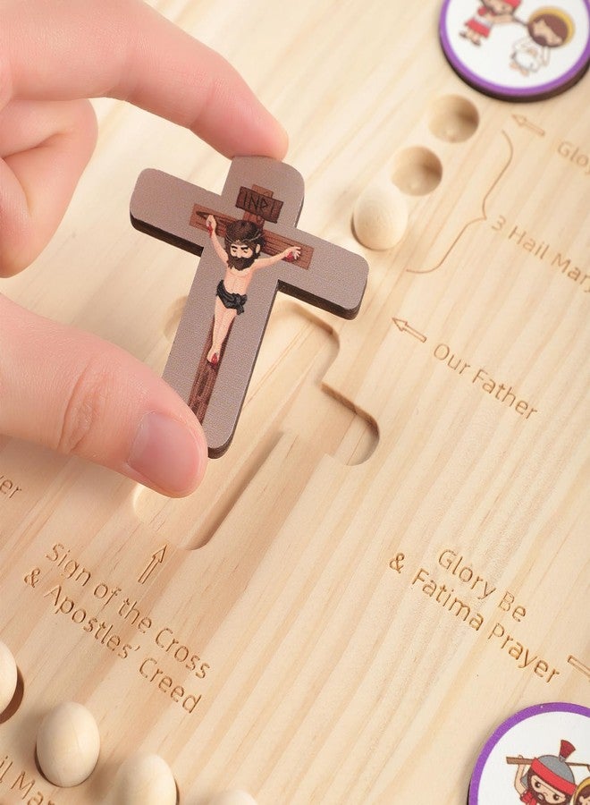Brilucky Wooden Rosary Board Catholic Gifts for Kids,Catholic Toys to Learn for Pray The Rosary,Christian Board Games Gift,Catholic Baptism Christening Gifts for Girls,First Holy Communion Gifts for Boys - Image 4