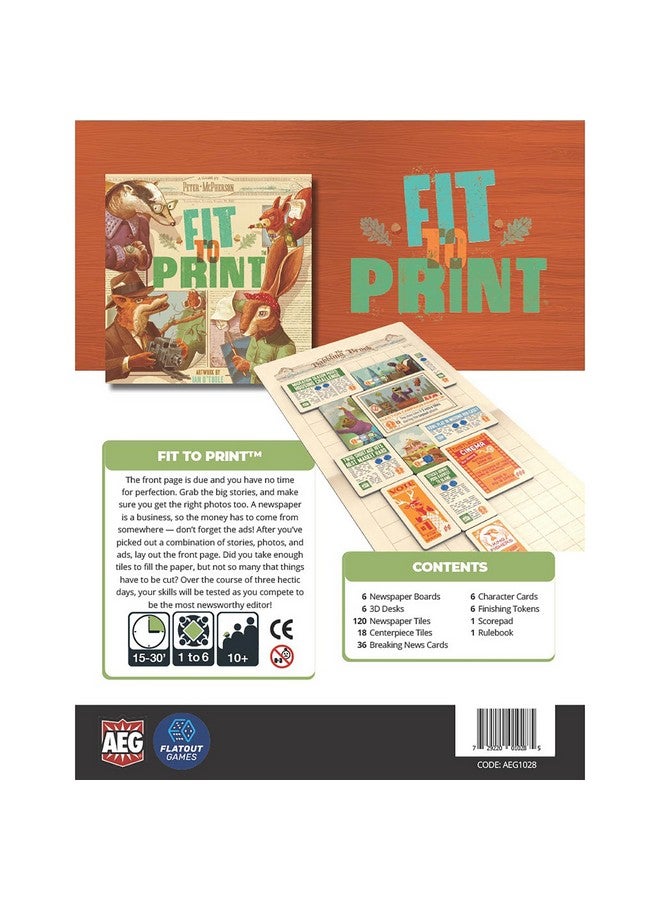 AEG Games AEG & Flatout Games | Fit to Print | Build your Newspaper! | From the Creators of Cascadia | Easy to Learn | Quick to Play | Ages 10+ | For 1-6 Players - Image 5