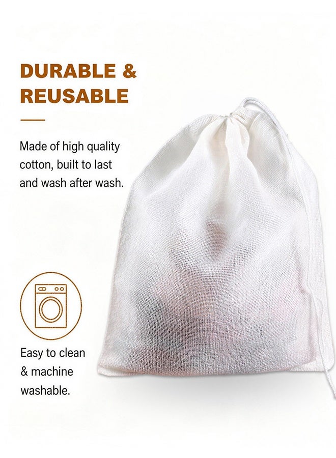 2 PCS Reusable Cheesecloth Strainer Bags (30x40cm), 100% Cotton Unbleached Grade 100 Hemmed Cloth for Cooking, Juicing, Cheese Making & Craft Projects - Image 5