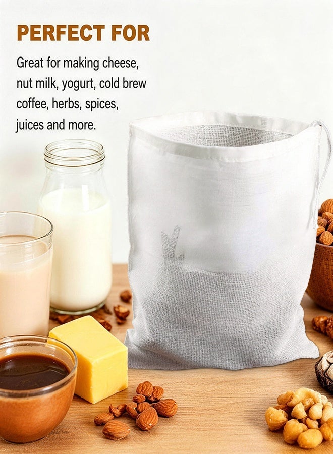 2 PCS Reusable Cheesecloth Strainer Bags (30x40cm), 100% Cotton Unbleached Grade 100 Hemmed Cloth for Cooking, Juicing, Cheese Making & Craft Projects - Image 4