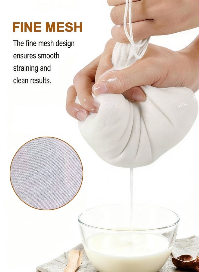 2 PCS Reusable Cheesecloth Strainer Bags (30x40cm), 100% Cotton Unbleached Grade 100 Hemmed Cloth for Cooking, Juicing, Cheese Making & Craft Projects - Image 2