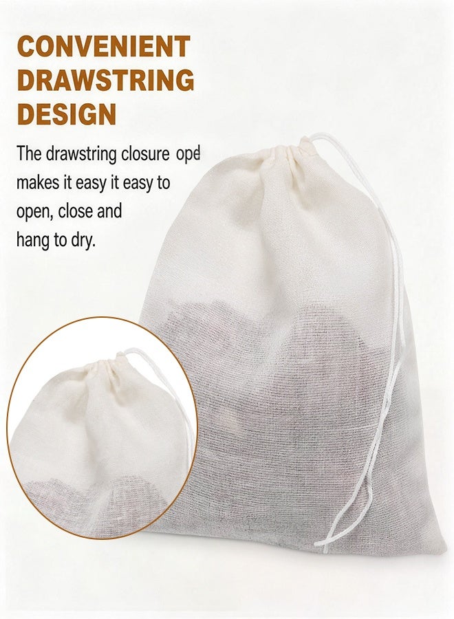 2 PCS Reusable Cheesecloth Strainer Bags (30x40cm), 100% Cotton Unbleached Grade 100 Hemmed Cloth for Cooking, Juicing, Cheese Making & Craft Projects - Image 3