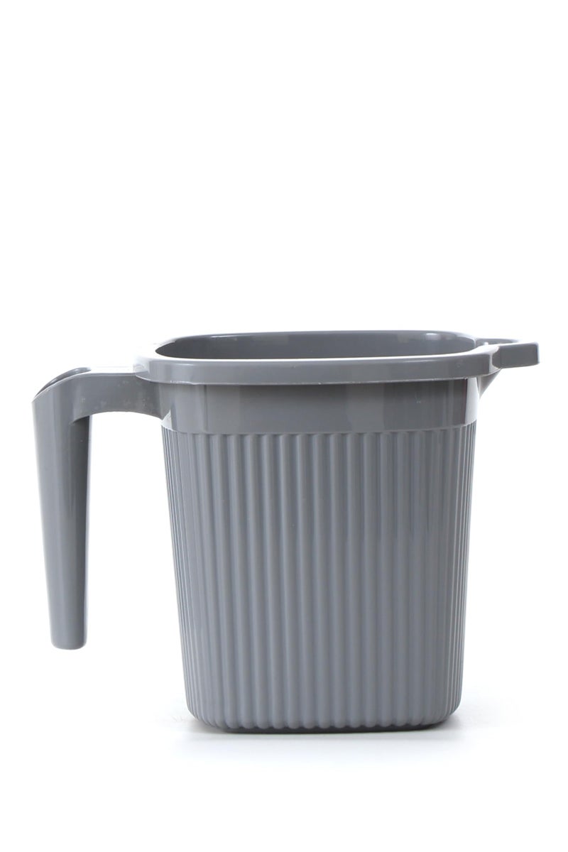 GALOOF Strong Plastic Bucket Mug Bathroom Set of 2 for Kitchen & Bathroom | Solid Color Striped Pattern Balti with Mug (Grey, 25 Liter Bucket + 1.5 Liter Mug) - Image 4