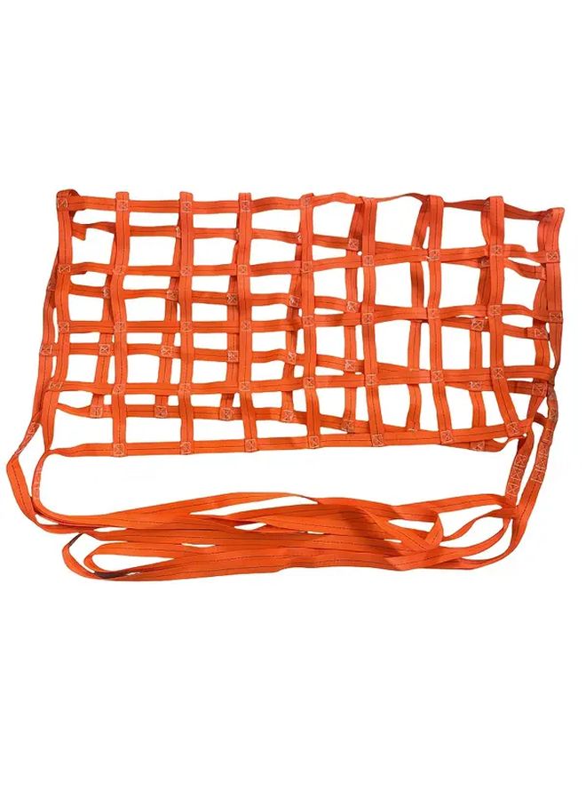 Orange Heavy Duty Flat Lifting Net 3.28x3.28 Feet Durable Polyester Mesh for Warehouse Storage - Image 1