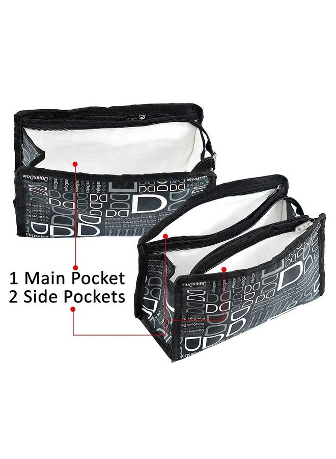 PRISMAXIC Pack of 3 Cosmetic Travelling Pouch Toiletry Bag Pouch Makeup kit Shaving kit Cosmetic Bag for Men and Women (Black) - Image 3
