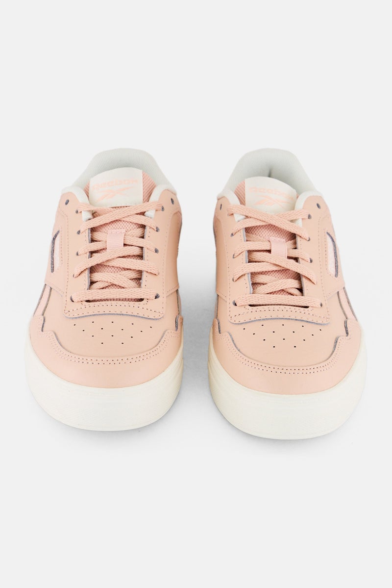 Reebok Women Court Advantage Bold Lace Up Tennis Shoes, Rose Pink  - Image 3