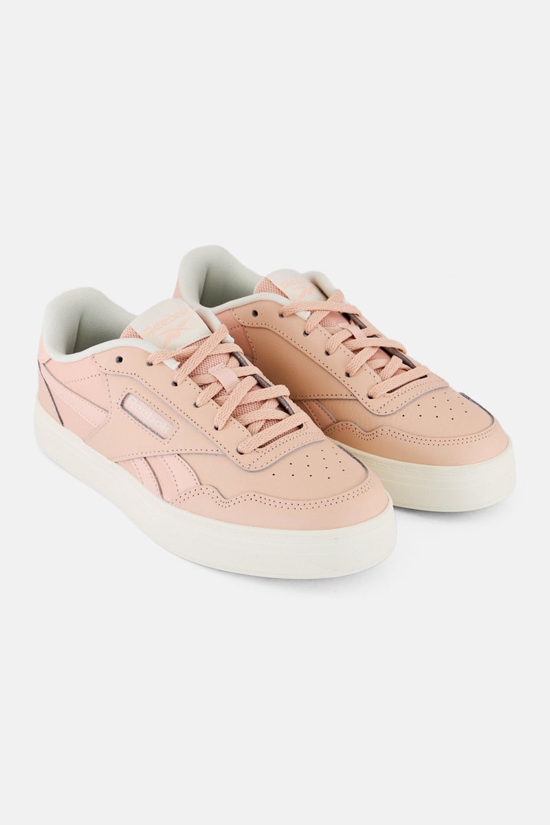 Reebok Women Court Advantage Bold Lace Up Tennis Shoes, Rose Pink  - Image 1