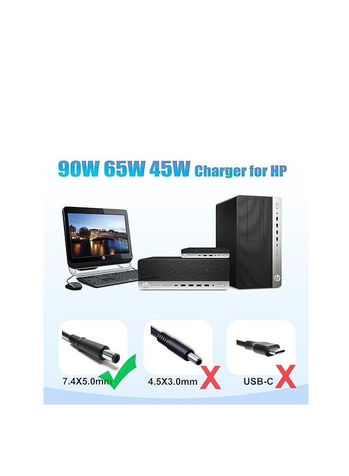 90W 65W Power Supply for HP ProDesk 600 400 G1 G2 G3 G4 G5 G6 Mini Desktop SFF PC,HP EliteDesk 800 Mini,HP Omni 120 100 All in One,HP Slimline 260 400 260-A010 260-A114 Power Cord AC Adapter Charger - Image 5