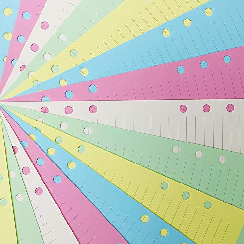 Chris.W Colorful 6-Hole Ruled Refills Inserts for A5 Size Organizer Binder, 5-Color Loose Leaf Planner Filler Paper, 100 Sheets/200 Pages, Lined(8.27" x 5.59") - Image 4