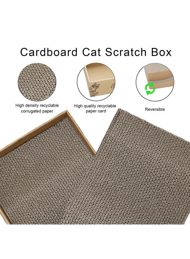 RUBMEOW Cat Scratch Pad Cardboard Cat Scratcher Box,2PCS in 1 Scratching Pads for Indoor Cats,Reversible Durable,with Catnip - Image 5