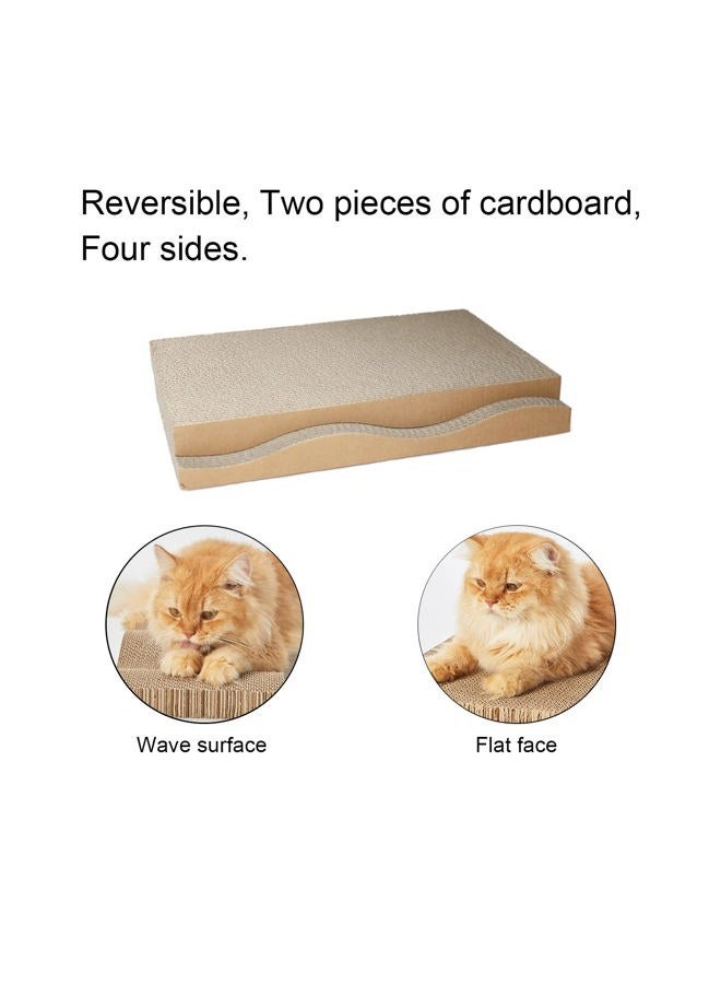 RUBMEOW Cat Scratch Pad Cardboard Cat Scratcher Box,2PCS in 1 Scratching Pads for Indoor Cats,Reversible Durable,with Catnip - Image 4