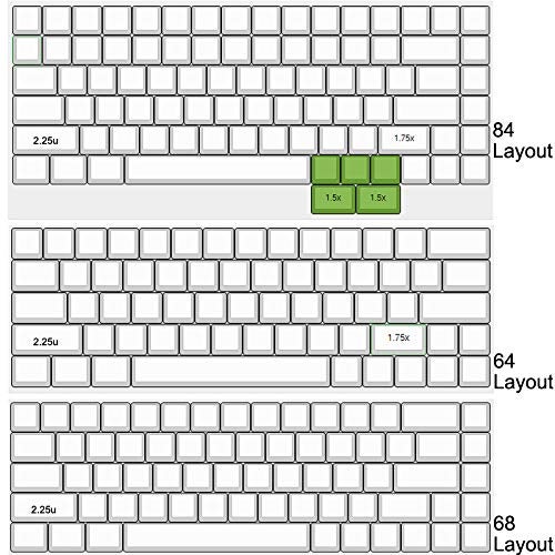 YMDK White Black Dolch Thick PBT 84 68 64 Blank Keyset OEM Profile Keycaps for MX Mechanical Keyboard Keychron K2 K6 Keycool Tada68 YD64 (White) - Image 5