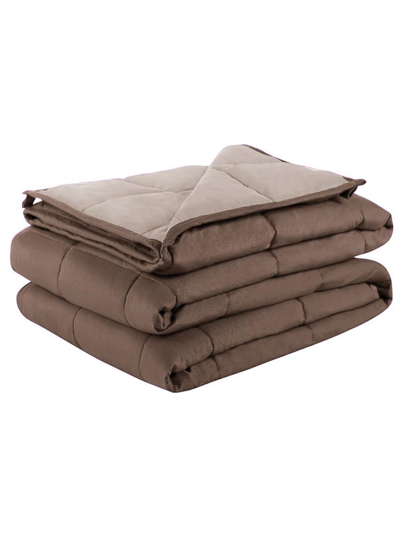 KOPA Ultra Soft Microfiber Reversible Comforter for All Weather -1pc Double (Feather lite) | Reversible Lightweight | Comforter/AC Blanket/Quilt/Duvet for All Weather Reversible-Choco/Peach - Image 4