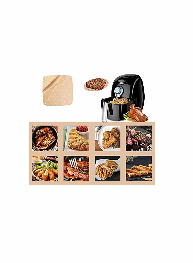Excefore Air Fryer Parchment Paper 100 Pcs - 8.5 inch Unbleached Square Liners/Steaming Liner/Perforated for Fryer, Steaming Basket and More (100, Unbleached) Air Fryer Parchment Paper 100 Pcs - 8.5 inch Unble - Image 4