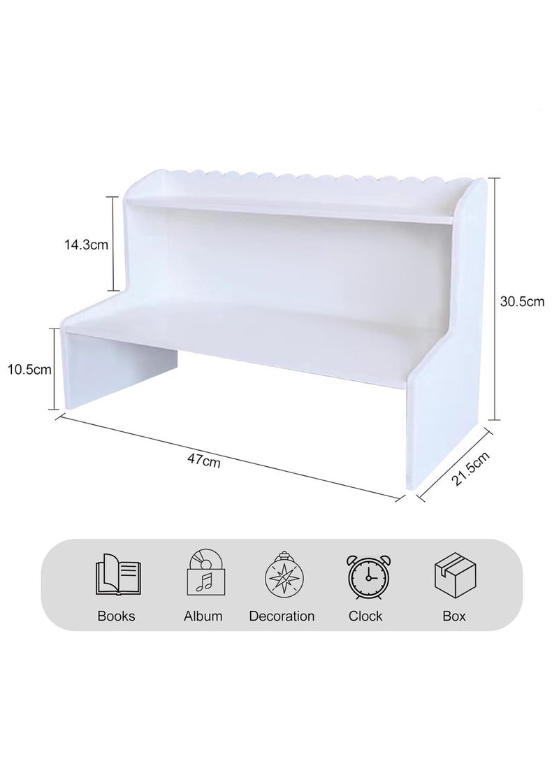 Generic - Wooden Desktop Organizer Large Capacity MDF Desk Organizer with Bookshelf, Countertop Display Shelf, and Office Supplies Storage - Image 1