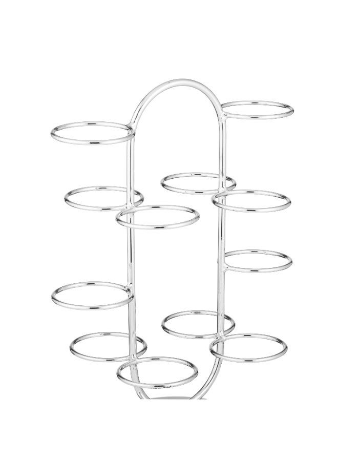 اباريك الصفا استاند حامل فناجين قهوة عربي من المعدن الفضي غير قابل للصدأ - Image 2