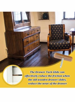 Y&D Tack-in Drawer Glides Tack Glide, Brown Furniture Slider for Repairing Dressers, Making All the Drawers Slide Smoothly and Evenly (60 Pcs)  - Image 4