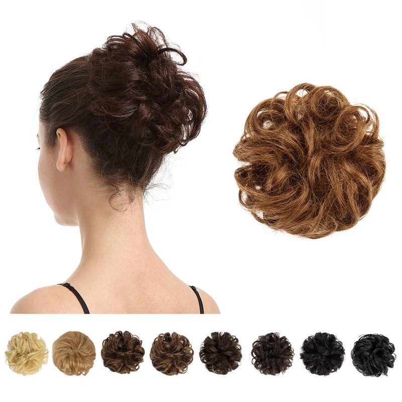 BARSDAR Human Hair Bun Extension  Auburn Hair Human Hair Bun Extensions for Women  Real Human Hair Bun Hairpieces Natural Human Hair Bun Scrunchies Updo Chignons Daily  Medium Auburn