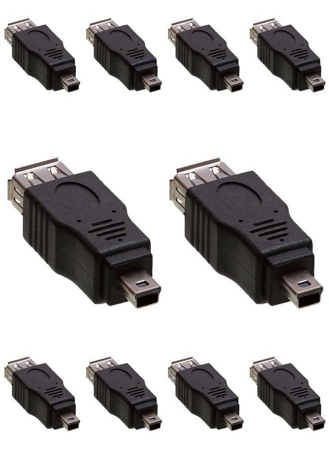 Cmple - [10 Pack Mini USB to USB Adapter Standard USB 2.0 A Female Jack to Mini B Male Plug OTG Connector Converter for Digital Cameras Tablets Dash Cams Transfer Photos to Computer - Image 1