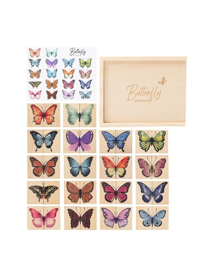 Wooden Butterfly Jigsaw Puzzle for Toddlers 2-6 Years Montessori Educational Toy for Home Classroom Early Education - Image 1