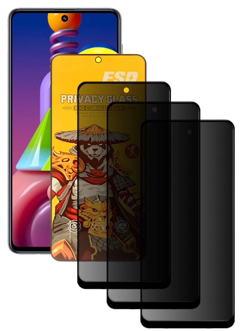 ESD 3 Pieces Tempered Dustproof Privacy Glass Screen Protector Compatible For Samsung Galaxy M51 - Image 1