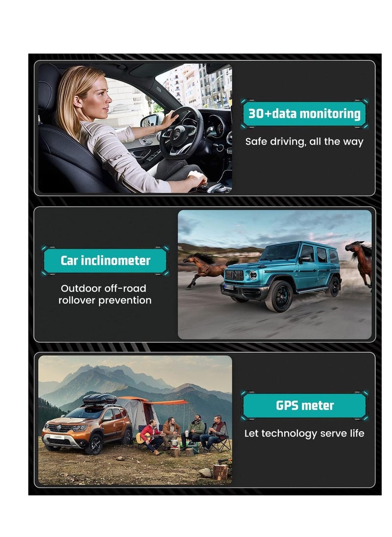 Xs Obd2 Gauge Display Lufi Fault code Reader Speedometer Boost RPM Meter Water Temperature Oil Temperature car inclinometer Multifunction Digital Gauge Cluster