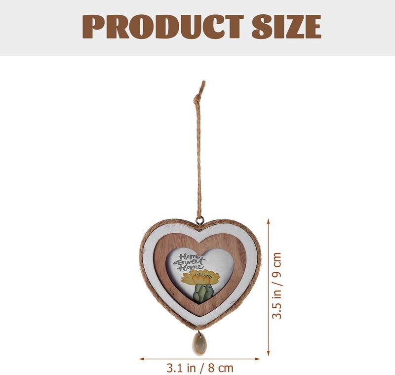 Mini Wooden Heart Picture Frame for Tiny House Decor Unfinished Craft Frame for DIY Wall Art Lightweight Rustic Wood Ornament for Showers Parties and Home Display - Image 2