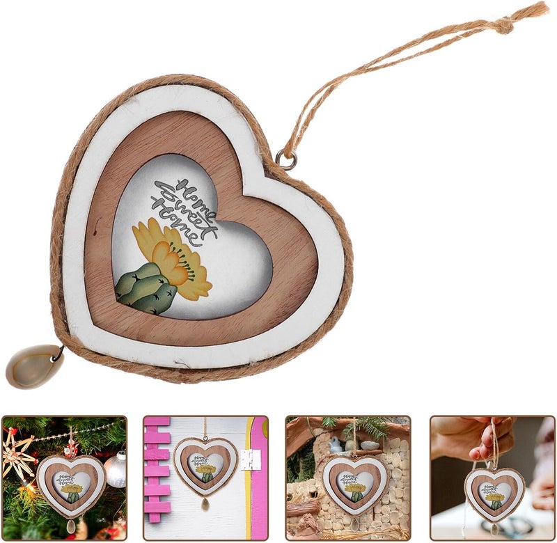 Mini Wooden Heart Picture Frame for Tiny House Decor Unfinished Craft Frame for DIY Wall Art Lightweight Rustic Wood Ornament for Showers Parties and Home Display - Image 3
