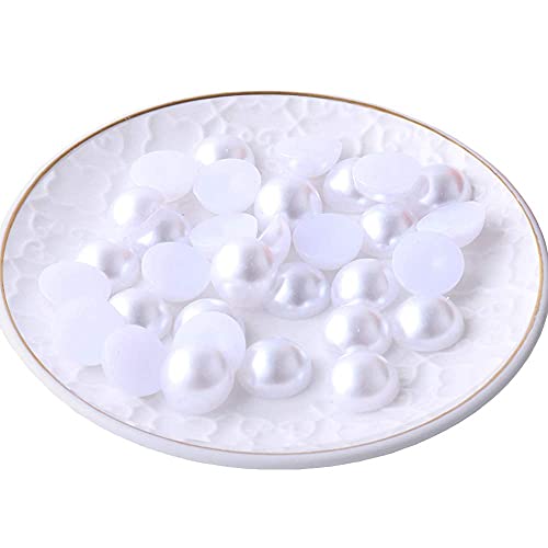 Cymtoo 14mm White Cabochon Half Pearl Beads Flatback Faux Dome Round Pearl for DIY Crafts Making 50pcs - Image 2