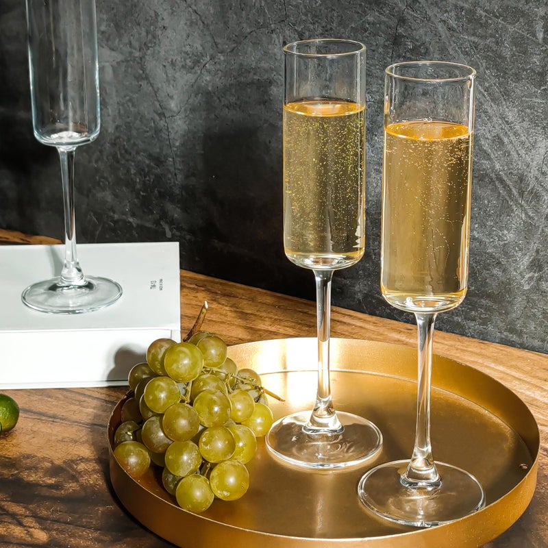 UMEIED Champagne Flutes, 6oz Edge Champagne Glasses Set of 12 with Long Stem - Sparkling Wine Glasses & Elegant Gift for Home, Wedding, Anniversary, Party, Birthday, Clear - Image 4