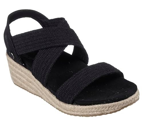 SKECHERS صندل سكيشرز النسائي مارثا ستيوارت آرتش فيت بيفرلي-برينتوود، أسود، 9 - Image 1