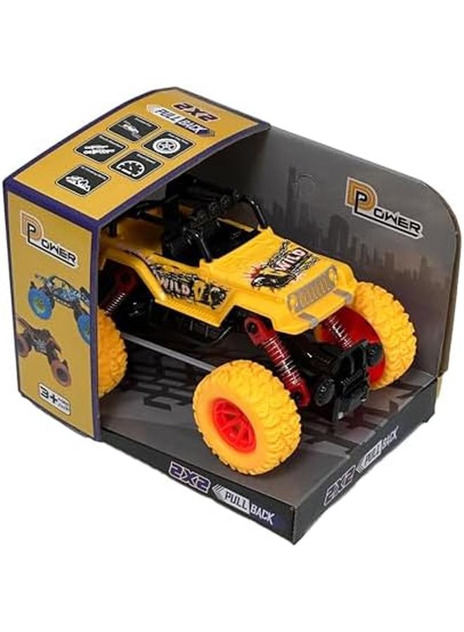 D-Power Pullback Stunt Off Roader Yellow No Batteries Needed Fun For All Ages 3 Plus - Image 2