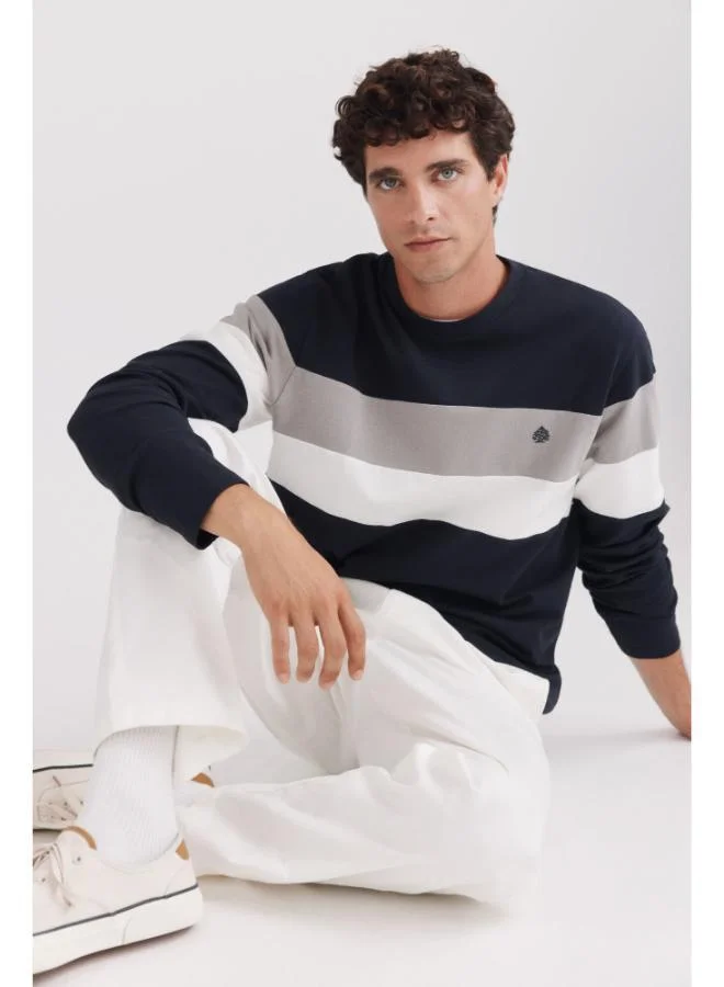 Springfield Piqué long sleeve colour block T-shirt