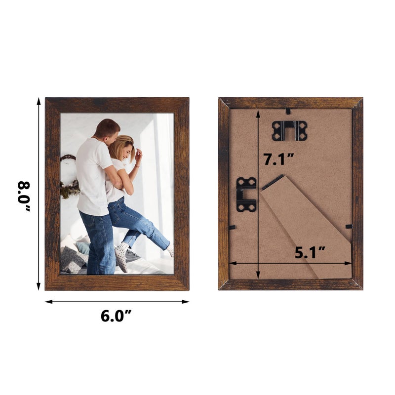 Edenseelake 5x7 Picture Frame Set of 15  Rustic Brown Wood Photo Frame 5 by 7 for Wall or Tabletop Display - Image 3