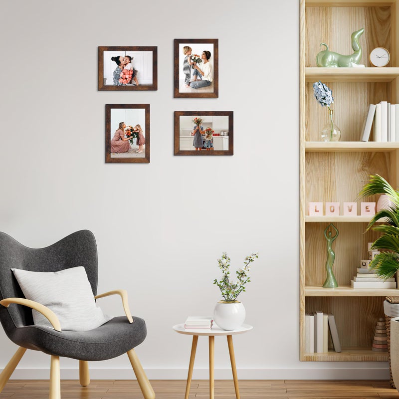 Edenseelake 5x7 Picture Frame Set of 15  Rustic Brown Wood Photo Frame 5 by 7 for Wall or Tabletop Display - Image 4