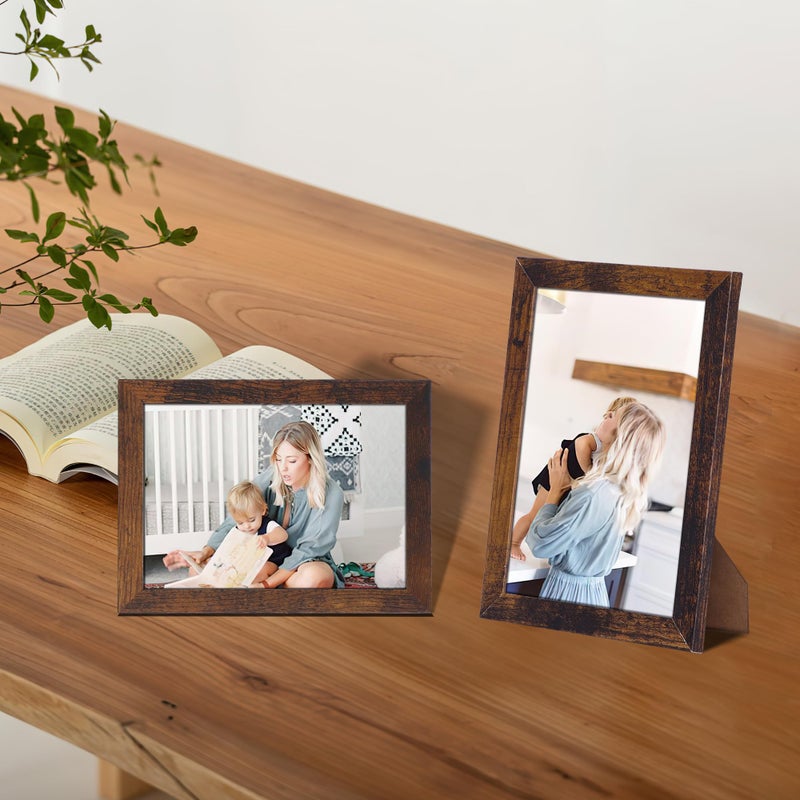 Edenseelake 5x7 Picture Frame Set of 15  Rustic Brown Wood Photo Frame 5 by 7 for Wall or Tabletop Display - Image 5
