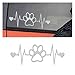 KITUREK Dog Paw Heartbeat Sticker Decal Vinyl Waterproof Sticker Decal Cute Bumper Sticker Universal for Car Truck Van Wall Cup Tumbler Laptop White - Image 2