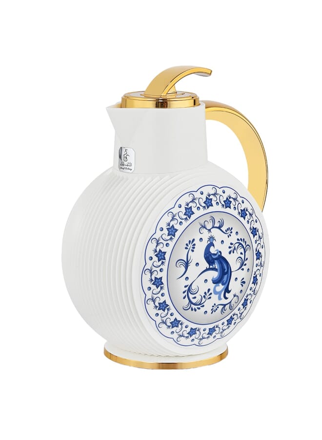 السيف غاليري ترمس الجوهرة جلوري، 900 ملل، حافظة داخلية زجاج، هيكل خارجي بلاستيك - أبيض