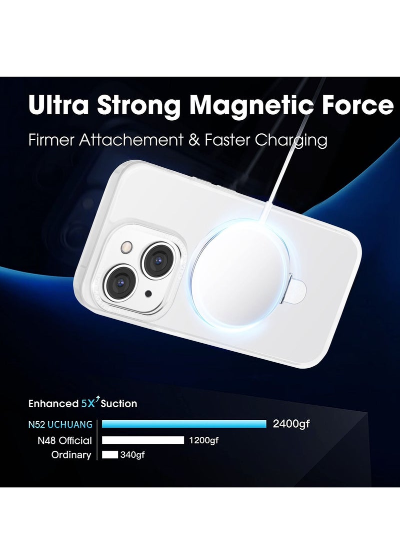 INFOSUN - iPhone 13 Case with Magnetic Invisible Stand Cover Shockproof  Slim Thin Translucent Matte Protective MagSafe Case for Apple iPhone 13 - Image 1