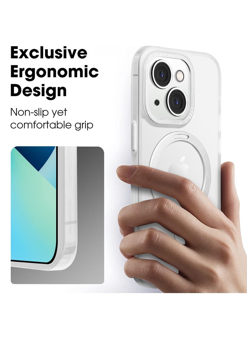 INFOSUN - iPhone 13 Case with Magnetic Invisible Stand Cover Shockproof  Slim Thin Translucent Matte Protective MagSafe Case for Apple iPhone 13 - Image 1