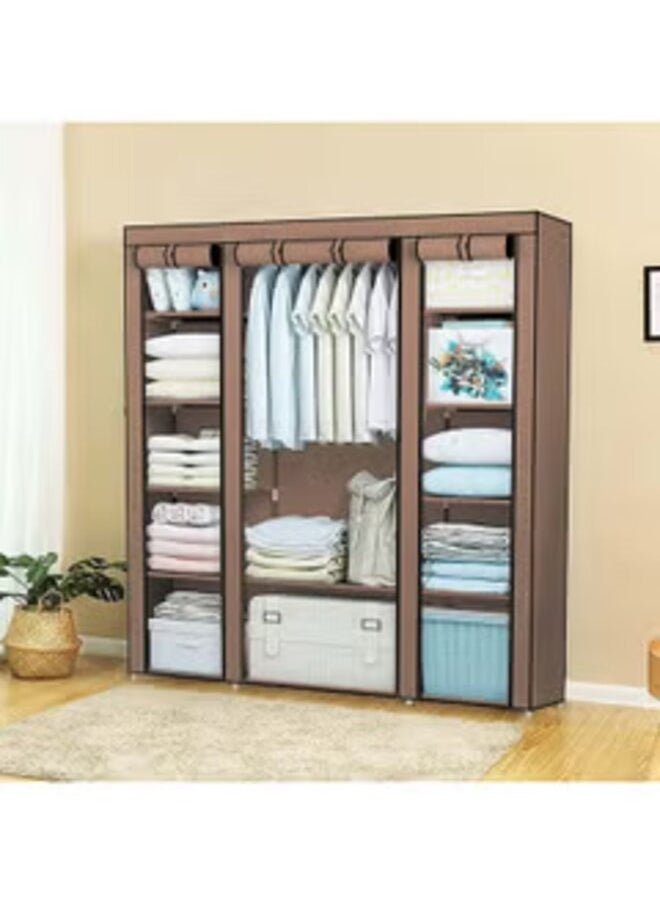 Fabric Wardrobe Organizer Brown 130x45x175cm - pzsku/Z7E8128091A7EB8F53E66Z/45/_/1719932617/bfff8f8f-c17b-477c-ba27-dca753ced778