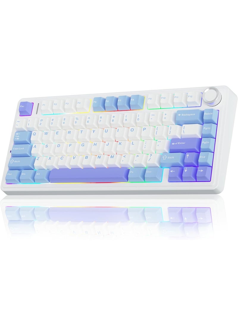 AULA F75 75% Wireless Mechanical Keyboard,Gasket Hot Swappable Custom Keyboard,Pre-lubed Star Vector Switches RGB Backlit Gaming Keyboard,2.4GHz/Type-C/BT5.0 Mechanical Keyboard - Image 1