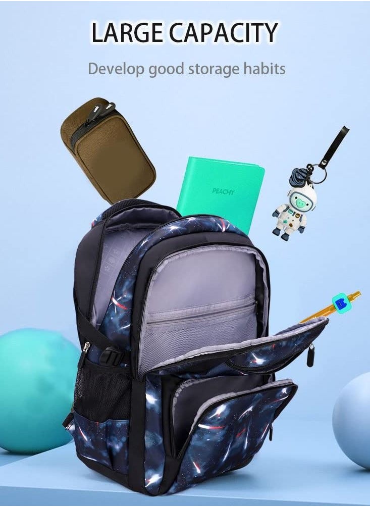 GoldenLike - Rolling Backpacks,3 Pcs School Bag Wheeled Large Capacity Children Travel Backpack Students Trolley Daypack  Elementary Durable Bookbag School Rolling Bag for Boys and Girls - Image 1